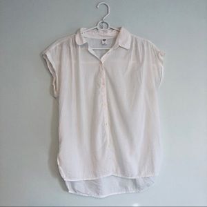 Old Navy White Button Up Short Sleeve Blouse